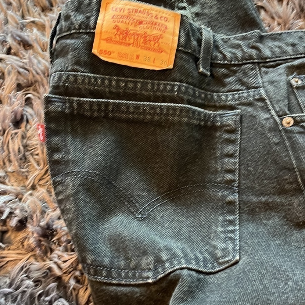 levis 550 made in usa 38x30 black relaxed fit tapered dst Jeans.  Great con. - Picture 4 of 7